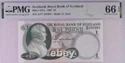 1967 Scotland 1 Pounds P327a BANKNOTE CURRENCY UNC PMG 66