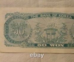 1969 SOUTH KOREA 50 Won P-40 Foreign Money World Currency About Unc. Banknote