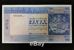 1969 The Chartered Bank Hong Kong Fifty Dollars Currency UNC