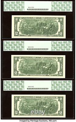 1976 $2 Federal Reserve STAR notes- (3) Consecutive serial#-PCGS UNC 64 PPQ