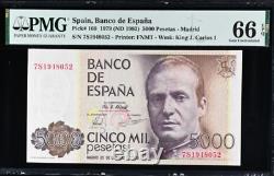 1979 Spain 5000 Pesetas P160 BANKNOTE CURRENCY UNC PMG 66