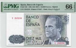 1985 Spain 10000 Pesetas P161 BANKNOTE CURRENCY UNC PMG 66