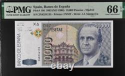 1992 Spain 10000 Pesetas P166 BANKNOTE CURRENCY UNC PMG 66