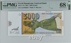 1996 Macedonia 5000 Denari BANKNOTE CURRENCY UNC PMG 68