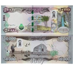 1/10 MILLION IRAQI DINAR UNCIRCULATED 50,000 x 2 2020 IQD New Iraq Currency