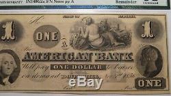 $1 1856 Dover Hill Indiana IN Obsolete Currency Bank Note Bill Remainder UNC61