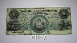 $1 18 New Brunswick New Jersey Obsolete Currency Bank Note Bill Remainder UNC+