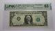$1 1969 Radar Serial Number Federal Reserve Currency Bank Note Bill Pmg Unc65epq
