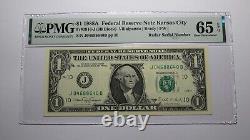 $1 1988 Radar Serial Number Federal Reserve Currency Bank Note Bill PMG UNC65EPQ