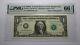 $1 1988 Radar Serial Number Federal Reserve Currency Bank Note Bill Pmg Unc66epq