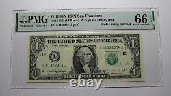 $1 1988 Radar Serial Number Federal Reserve Currency Bank Note Bill PMG UNC66EPQ