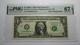 $1 1988 Radar Serial Number Federal Reserve Currency Bank Note Bill Pmg Unc67epq