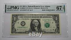 $1 1988 Radar Serial Number Federal Reserve Currency Bank Note Bill PMG UNC67EPQ