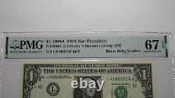 $1 1988 Radar Serial Number Federal Reserve Currency Bank Note Bill PMG UNC67EPQ