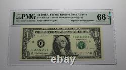 $1 1988 Repeater Serial Number Federal Reserve Currency Bank Note Bill PMG UNC66