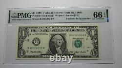 $1 1993 Repeater Serial Number Federal Reserve Currency Bank Note Bill PMG UNC66