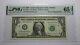 $1 1995 Radar Serial Number Federal Reserve Currency Bank Note Bill Pmg Unc65epq