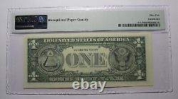 $1 1995 Radar Serial Number Federal Reserve Currency Bank Note Bill PMG UNC65EPQ