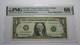 $1 1995 Radar Serial Number Federal Reserve Currency Bank Note Bill Pmg Unc66epq