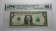 $1 1995 Radar Serial Number Federal Reserve Currency Bank Note Bill Pmg Unc66epq