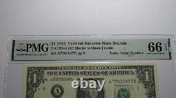 $1 1995 Radar Serial Number Federal Reserve Currency Bank Note Bill PMG UNC66EPQ