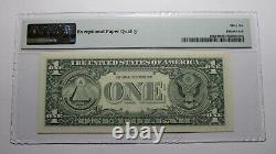 $1 1995 Radar Serial Number Federal Reserve Currency Bank Note Bill PMG UNC66EPQ
