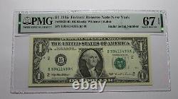 $1 1995 Radar Serial Number Federal Reserve Currency Bank Note Bill PMG UNC67EPQ