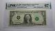 $1 1995 Radar Serial Number Federal Reserve Currency Bank Note Bill Pmg Unc67epq