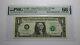 $1 2001 Radar Serial Number Federal Reserve Currency Bank Note Bill Pmg Unc66epq