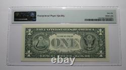 $1 2001 Radar Serial Number Federal Reserve Currency Bank Note Bill PMG UNC66EPQ