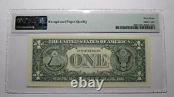 $1 2001 Radar Serial Number Federal Reserve Currency Bank Note Bill PMG UNC67EPQ