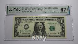 $1 2003A Repeater Serial Number Federal Reserve Currency Bank Note Bill UNC67EPQ
