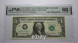 $1 2003 Radar Serial Number Federal Reserve Currency Bank Note Bill PMG UNC66EPQ