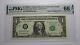 $1 2003 Radar Serial Number Federal Reserve Currency Bank Note Bill Pmg Unc66epq