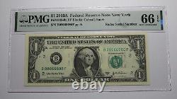 $1 2003 Radar Serial Number Federal Reserve Currency Bank Note Bill PMG UNC66EPQ