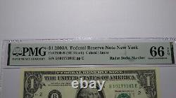 $1 2003 Radar Serial Number Federal Reserve Currency Bank Note Bill PMG UNC66EPQ