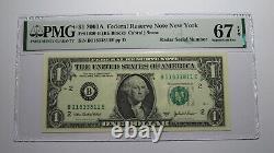 $1 2003 Radar Serial Number Federal Reserve Currency Bank Note Bill PMG UNC67EPQ