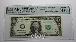 $1 2003 Radar Serial Number Federal Reserve Currency Bank Note Bill PMG UNC67EPQ