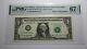 $1 2003 Radar Serial Number Federal Reserve Currency Bank Note Bill Pmg Unc67epq