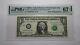 $1 2003 Radar Serial Number Federal Reserve Currency Bank Note Bill Pmg Unc67epq
