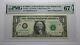 $1 2003 Radar Serial Number Federal Reserve Currency Bank Note Bill Pmg Unc67epq