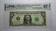 $1 2003 Radar Serial Number Federal Reserve Currency Bank Note Bill Pmg Unc67epq
