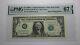$1 2003 Radar Serial Number Federal Reserve Currency Bank Note Bill Pmg Unc67epq