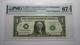 $1 2003 Radar Serial Number Federal Reserve Currency Bank Note Bill Pmg Unc67epq