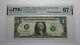$1 2003 Radar Serial Number Federal Reserve Currency Bank Note Bill Pmg Unc67epq