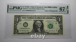 $1 2003 Radar Serial Number Federal Reserve Currency Bank Note Bill PMG UNC67EPQ