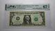 $1 2003 Radar Serial Number Federal Reserve Currency Bank Note Bill Pmg Unc67epq