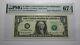 $1 2003 Radar Serial Number Federal Reserve Currency Bank Note Bill Pmg Unc67epq