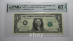 $1 2003 Radar Serial Number Federal Reserve Currency Bank Note Bill PMG UNC67EPQ