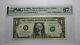 $1 2003 Radar Serial Number Federal Reserve Currency Bank Note Bill Pmg Unc67epq